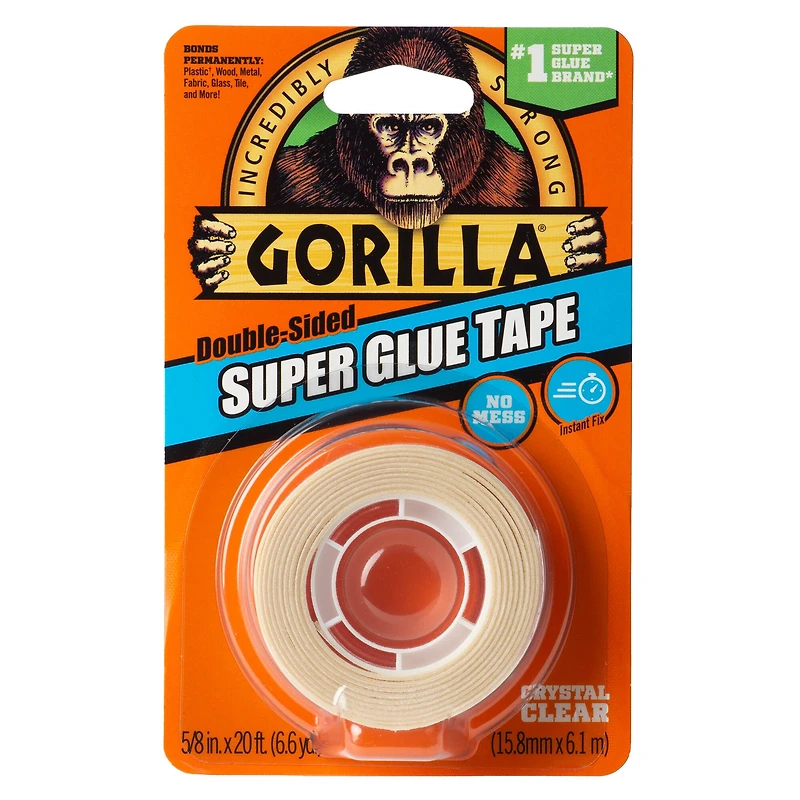 Gorilla® 20ft. Double-Sided Super Glue Tape