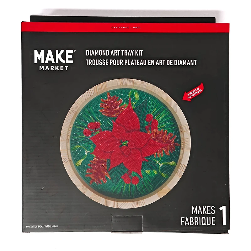 10" x 10" Poinsettia Diamond Art Tray Kit by Make Market®