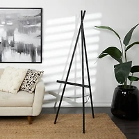 66.5" Black Metal Adjustable Minimalistic Floor Easel