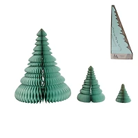 Hello Honey® Turquoise Handmade Recycled Paper Folding Honeycomb Tree Set with Glitter