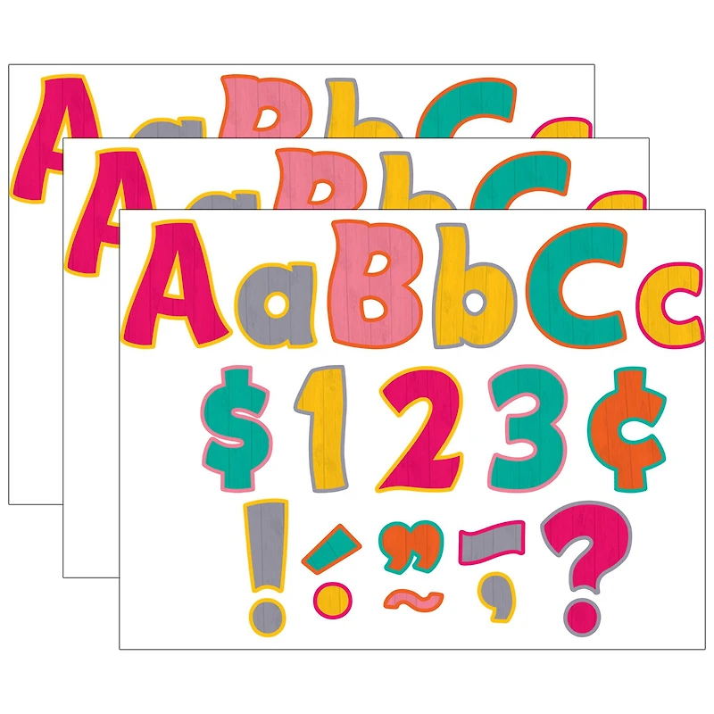 Teacher Created Resources® 4"Tropical Punch Funtastic Letters Combo Pack, 3 Packs of 624