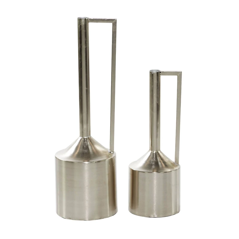Silver Metal Glam Vase Set