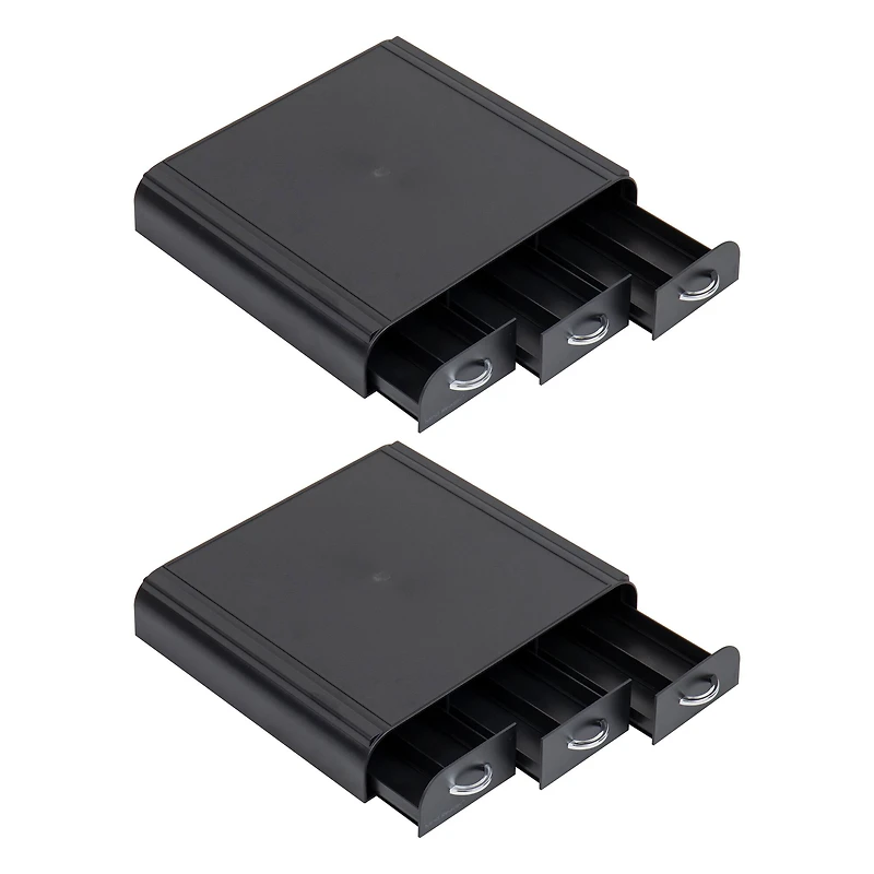 Mind Reader Anchor Collection Black 3-Drawer Countertop Coffee Machine Base, 2ct.