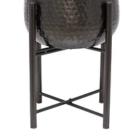 Black Modern Planter, Set of 2" 19", 17"