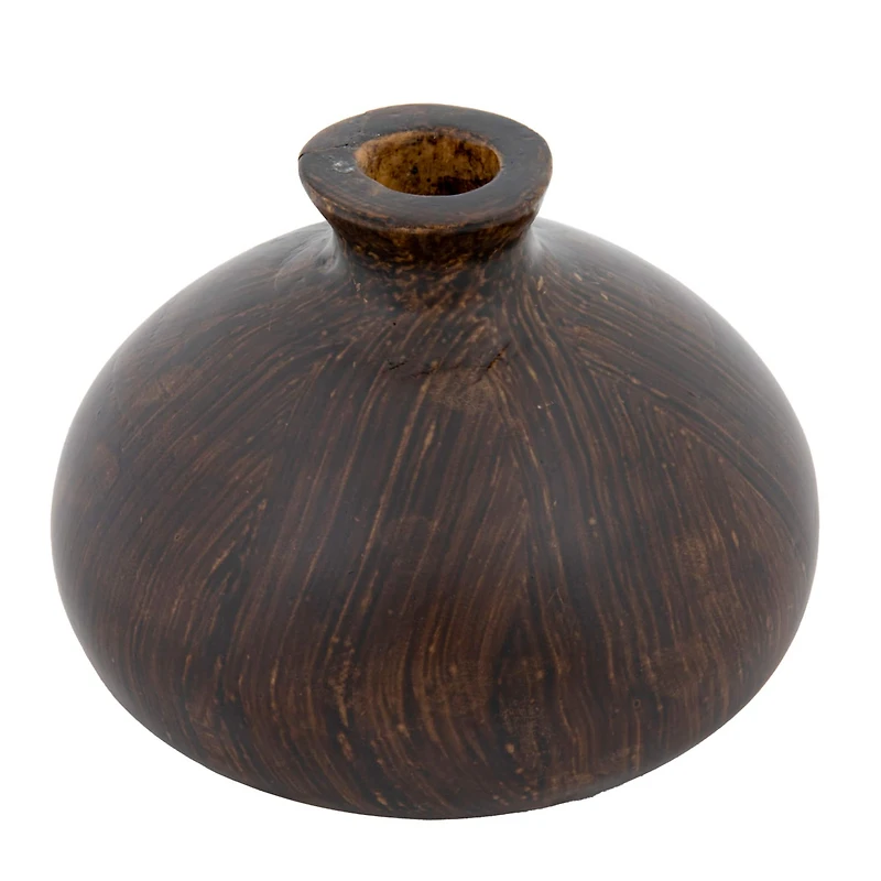 Hello Honey® 5" Espresso Finish Decorative Paulownia Wood Vase