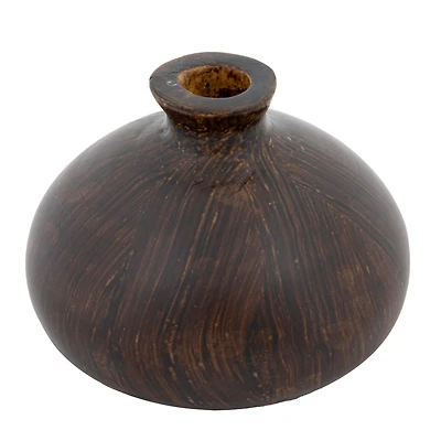 Hello Honey® 5" Espresso Finish Decorative Paulownia Wood Vase
