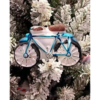 Wizardi 12" Glass Blue Bicycle Christmas Ornament