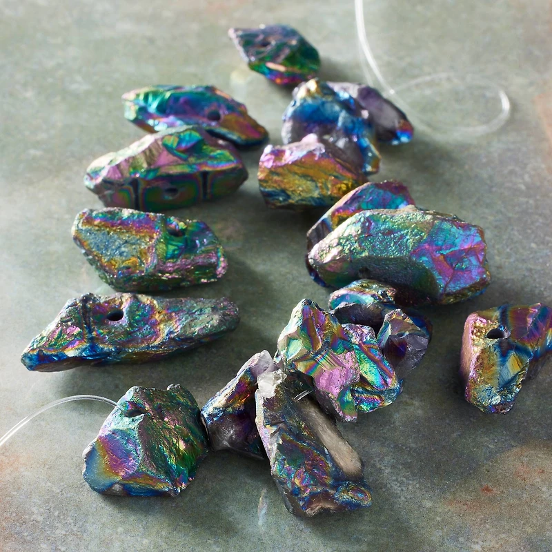 Aurora Borealis Hematite Spike Beads by Bead Landing™