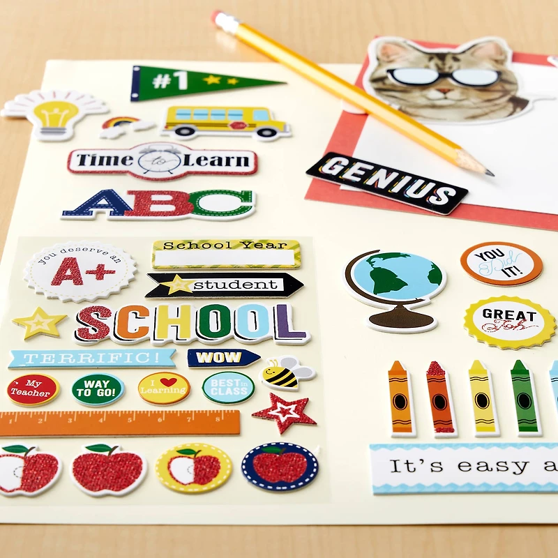 School Flipbook Chipboard Dimensional Stickers by Recollections™