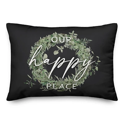 Our Happy Place Throw Pillow