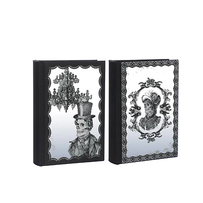 Assorted 8" Mirror Skeleton Tabletop Faux Glass Book, 1pc. by Ashland®