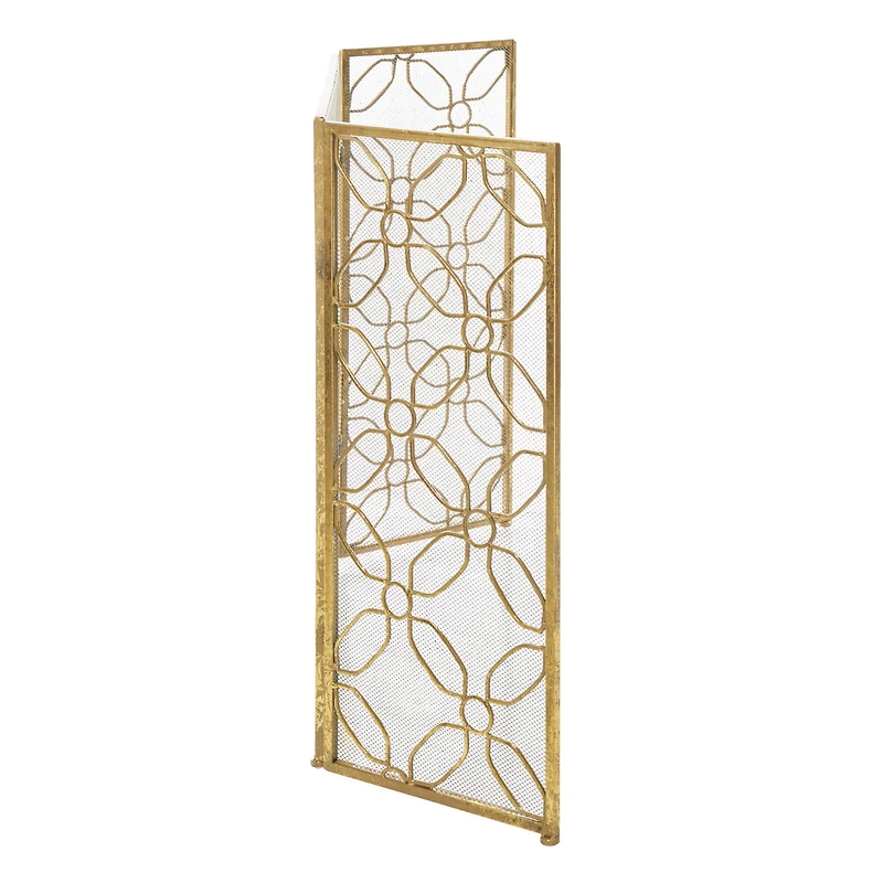 Gold Metal Contemporary Fireplace Screen