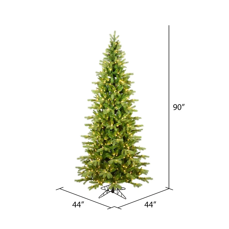 7.5ft. Pre-Lit Slim Balsam Spruce Artificial Christmas Tree, Warm White Low Voltage LED Lights