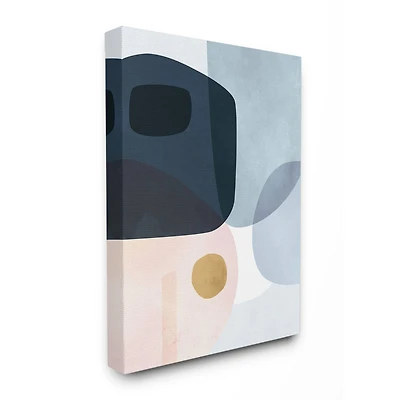 Stupell Industries Mod Shapes Blue Navy & Peach Overlapping Abstract Canvas Wall Art