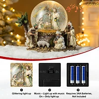 Glitzhome® Lighted Musical Snowflakes Nativity Scene Waterglobe