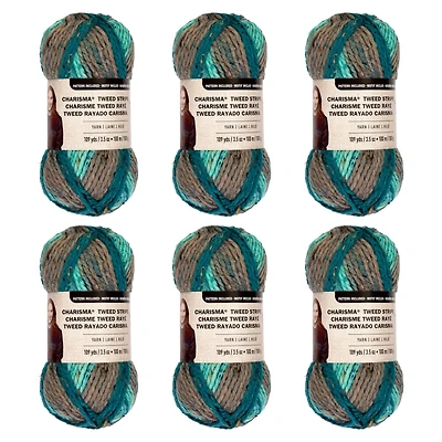 6 Pack: Charisma™ Tweed Stripe Yarn by Loops & Threads