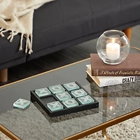 8" Black Wood Tic-Tac-Toe Game Set