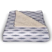 Indigo Leaf Sherpa Fleece Blanket