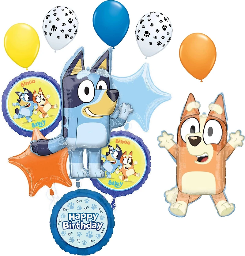 Bluey Birthday 12-Piece Foil Balloon Bouquet