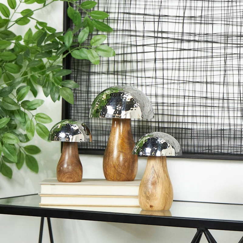 Silver Stainless Steel Mushroom Set
