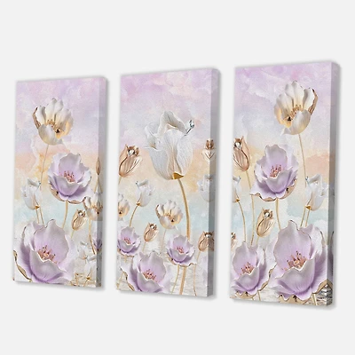 Designart - Blossoming Flowers In Pastel Tones