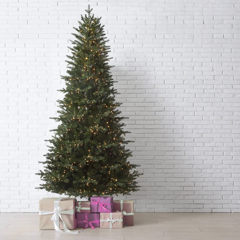 7.5ft. Pre-Lit Queensbury Fir Artificial Christmas Tree, Color Changing Cluster LED Lights