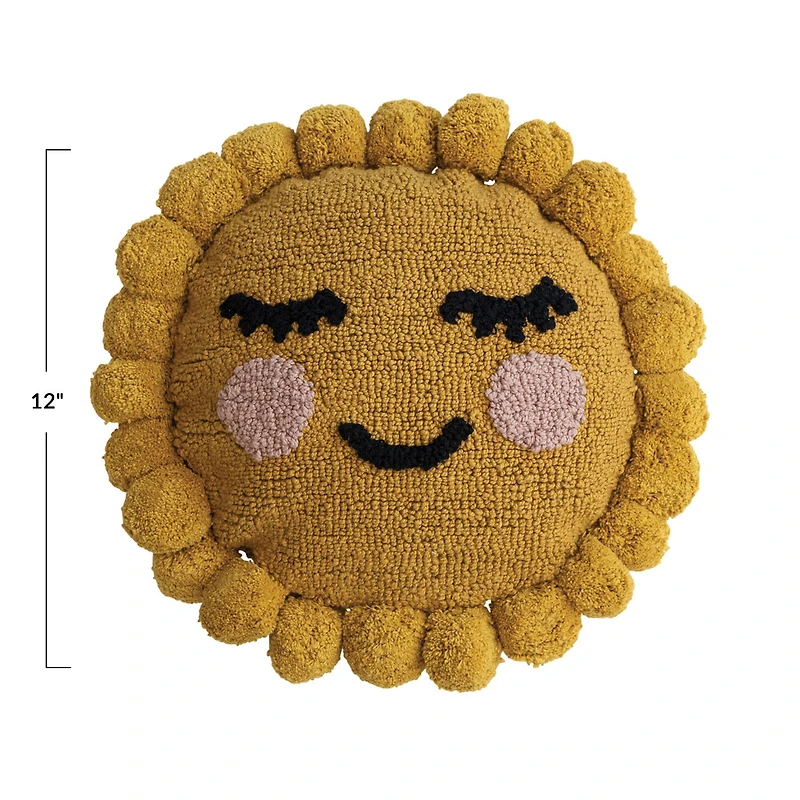 Hello Honey® 12" Sun Shaped Cotton Punch Hook Pillow