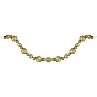 6ft. Vegas Gold 3-Finish Shatterproof Ball Christmas Garland