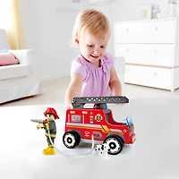 Hape Wood Fire Truck Playset