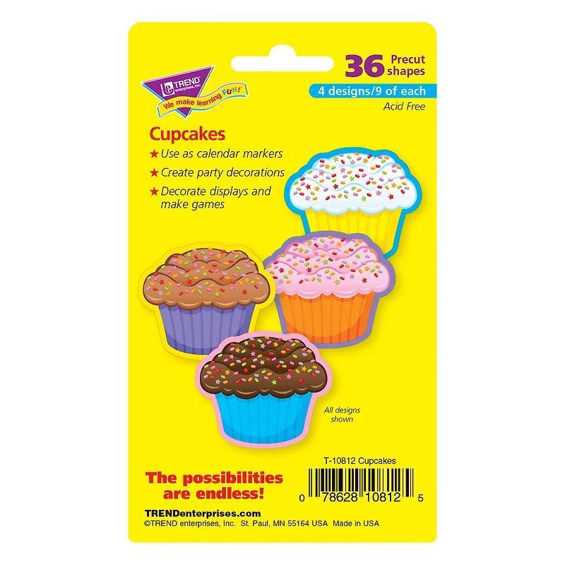 Trend Cupcakes Mini Accents Variety Pack, 6 Packs of 36