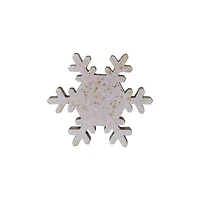 Hello Honey® 8.7" Cream & Gold Mango Wood Snowflake
