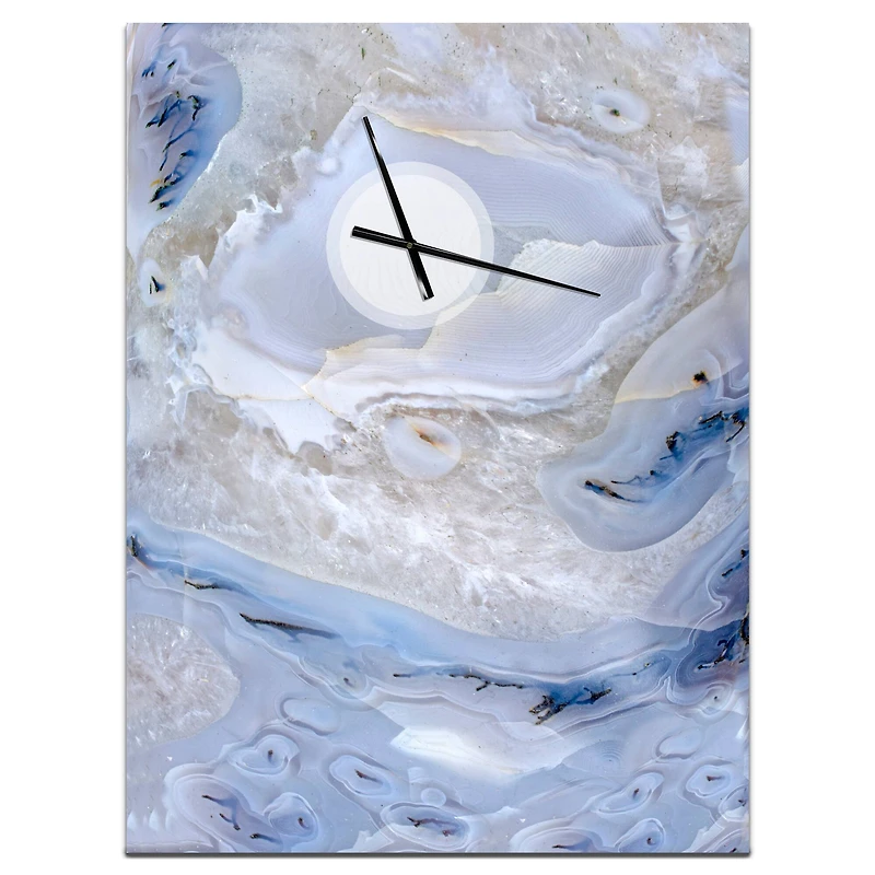 Designart 'Agate Stone Background Modern Rectangular Wall Clock