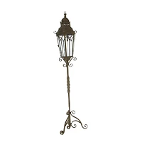 4.5ft. Brown Iron Rustic Candle Holder Lantern