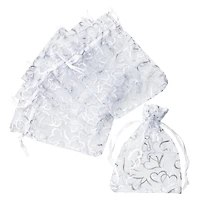 Silver Double Heart Organza Favor Bags by Celebrate It™ Occasions™, 12ct. 