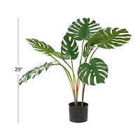 Monstera Leaf Decorations With Pot, 29", Green