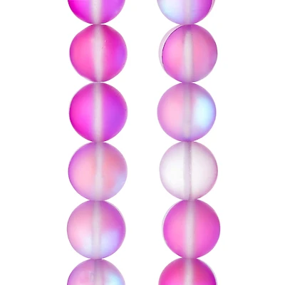 Matte Purple Opal Glass Round Beads, 10mm by Bead Landing™