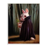 Stupell Industries Vampire Rabbit Drinking Bloody Mary Dark Forest Wood Wall Plaque