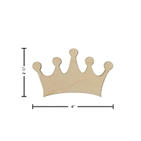 Essentials by Leisure Arts 24 Pack 3.94" x 2.25" Crown Flat Wood Shape