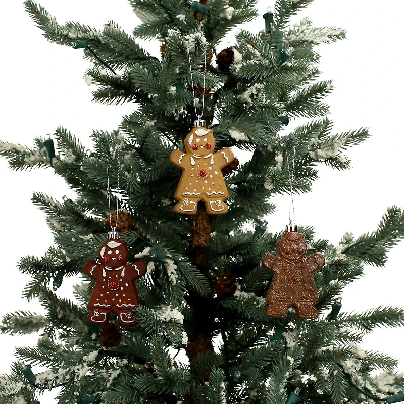 6 Pack 95mm Gingerbread Shatterproof Ornaments by Ashland®