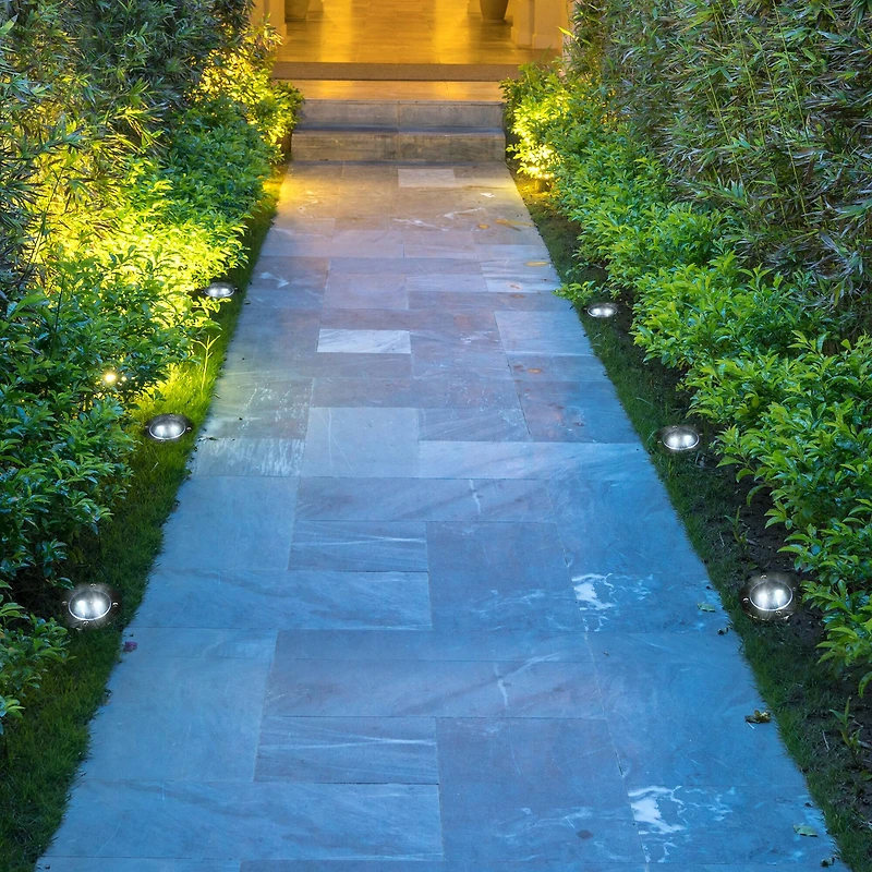 Glitzhome® 5.25" Solar Powered LED Pathway Ground Lights Set