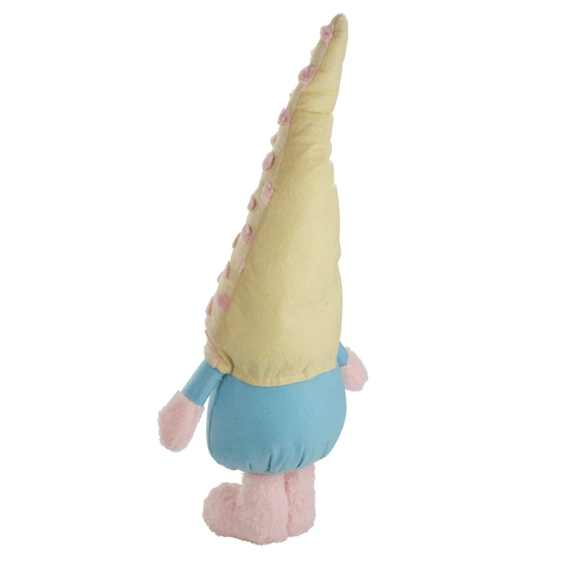 22" Blue & Pink Spring Plush Gnome with Polka Dot Hat Figure