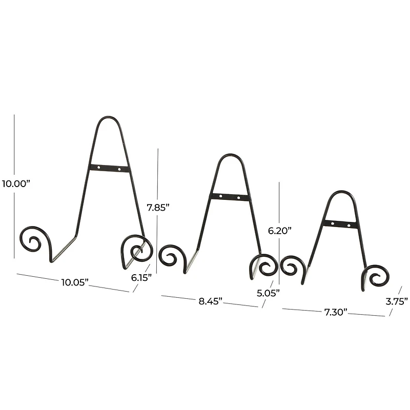 Black Metal Scroll Hanging Wall Rack Display Easel Set