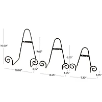 Black Metal Scroll Hanging Wall Rack Display Easel Set