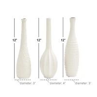 CosmoLiving by Cosmopolitan White Stoneware Modern Vase Set