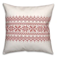 Knit Snowflakes 18x18 Throw Pillow