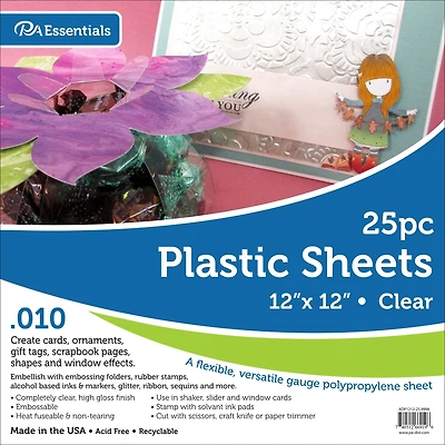 PA Paper™ Accents Clear 12" x 12" .010" Thick Plastic, 25 Sheets