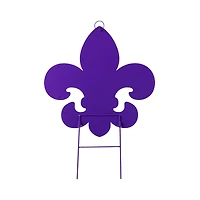 Glitzhome® 24" Mardi Gras Metal Fleur-de-Lis Yard Stake