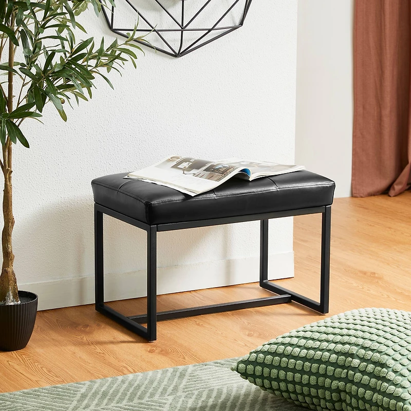 Glitzhome® Modern Thick Leatherette Accent Stool