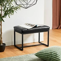 Glitzhome® Modern Thick Leatherette Accent Stool