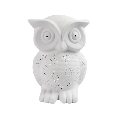Simple Designs Porcelain Wise Owl Shaped Animal Light Table Lamp